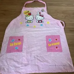 Hello Kitty キッズエプロン ピンク ドット柄のサムネイル