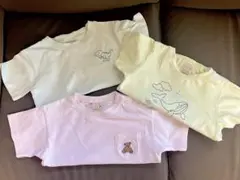半袖Tシャツ キッズ 3枚セット　プティマイン　80 90 刺繍　恐竜　くま