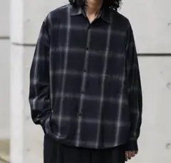 VINTAGE CHECK DRAPE FLANNEL SHIRT