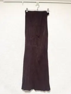 リブニットタイトスカート　ブラウン