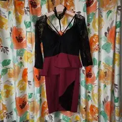 Tika タイトドレス 黒・ワインレッド