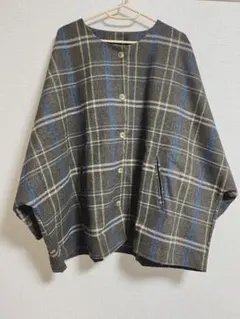 ノーカラー変形コートシャツ