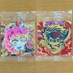 鬼滅の刃シールウエハース13 極レア甘露寺蜜璃 無限レア竈門炭治郎 2枚セット