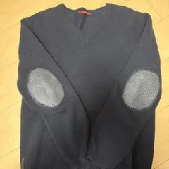 グレー Vネック カシミヤ セーター 肘当て付き 2サイズ - メルカリ