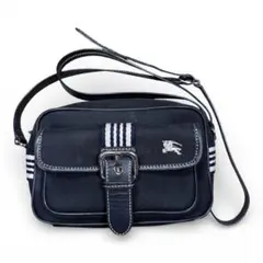 美品✨バーバリーブルーレーベル ショルダーバッグ コーデュロイ ホースロゴ 黒 バーバリーブルーレーベル ショルダーバッグ コーデュロイ ホースロゴ