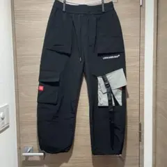 LOCKANDLOAD ブラックカーゴパンツ　バギータイプ　シルエット良き