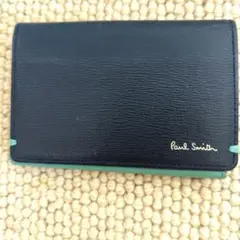 Paul Smith ネイビー レザー カードケース、名刺入れ