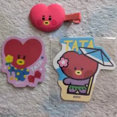 BT21 TATA ヘアクリップ ステッカーセット
