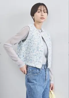 ユナイテッドアローズ 25ss ヘアリー カットジャガード ベスト【未使用