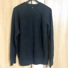 ユニクロ 洗えるセーター XL チャコールグレー クルーネック