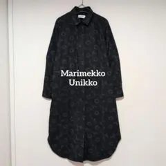 Marimekko Unikko シャツワンピース ブラック マリメッコ　36のサムネイル