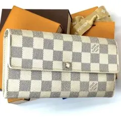 美品 ルイヴィトン ダミエアズール ポルトフォイユ サラ 財布 10枚カード入れ