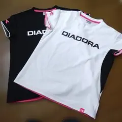 DIADORA テニスウェア　Tシャツ 黒/白 2枚セット　Lサイズのサムネイル