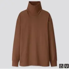 UNIQLO U タートルネックプルオーバー ブラウンLのサムネイル