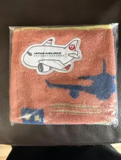 JAL ノベルティ ミニタオル 飛行機 UCHINO 新品　オレンジのサムネイル