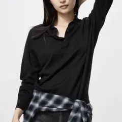 UNIQLO　メリノポロセーター　L ブラック