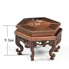 新品 木製 六角台座 盆栽鉢 香炉 パワーストーン 飾り台 アンティーク調 花台