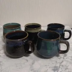 陶器製コーヒーカップ 5個セット