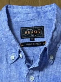 BEAMS PLUS /リネン ブルー 長袖オックスフォードBDシャツ Ｍサイズ