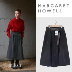 新品タグ付 2024 マーガレットハウエル ベルト付コーデュロイスカート3.6万