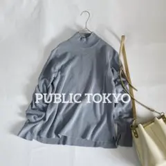 美品 パブリックトウキョウ 洗える♪ミラノリブの春ニット F ハイネック 日本製