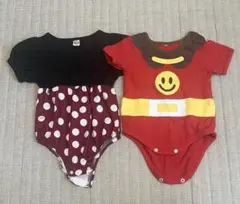 【２着セット】アンパンマン ミニーちゃん風 ロンパース 70cm 着用少なめ