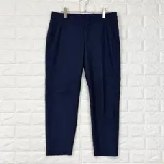 ✨ザラ【M～L】紺 テーパード型 スラックス 裾スリット 春夏 オフィス