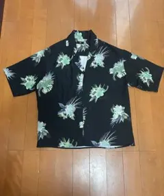 HARE 花柄 アロハシャツ 黒のサムネイル
