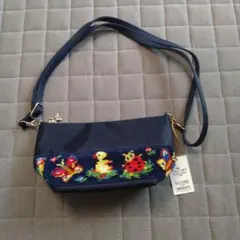 学校　FEILER ネイビー刺繍　ミニショルダーバッグ　ハイジ