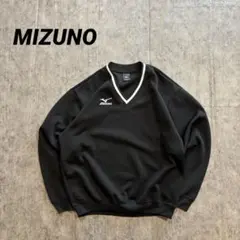 Mizuno Vネックスウェット 黒 刺繍ロゴ スポーツ テック系　野球のサムネイル