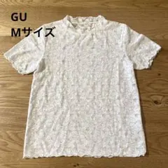 GU レースフリルネックT ホワイト Mサイズ