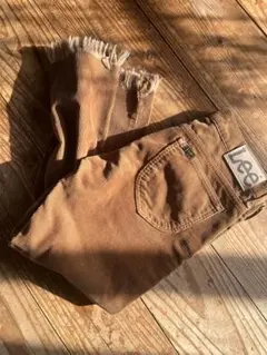 Lee ブラウン コーデュロイパンツ フリンジ裾