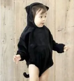 スリコ　ハロウィーン　黒猫　ロンパース　80cm