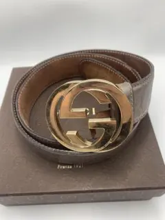 グッチ インターロッキングG グッチシマ レザー ベルト P55