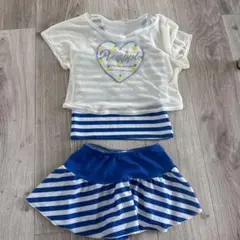 セパレート水着 女の子用 青白ストライプ