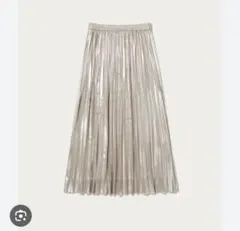 ⭐︎美品⭐︎グリーンレーベルリラクシング　シルバー プリーツロングスカート