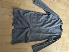 グレー ボタン付き ロングジャケット