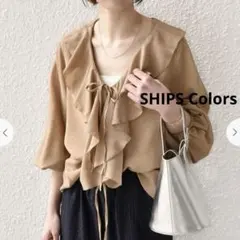 新品　SHIPS Colors メッシュ 羽織り ラッフル シャツのサムネイル