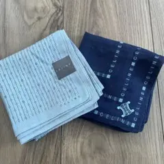 CELINE ハンカチセット ブルーグレー ネイビー