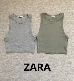 ZARA クロップド丈 タンクトップ 2枚セットのサムネイル