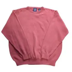 UK製 OLD GAP コットンニット サーモンピンク Lサイズ