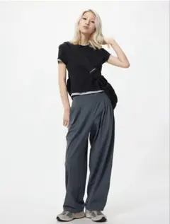 UNIQLO ウルトラストレッチアクティブワイドパンツ DARK GRAY L