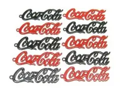 コーラ　文字　チャーム　パーツ　レッド　ブラック　各５個　合計１０個
