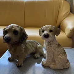 犬の陶器製置物3匹セット親子コッカースパニエル - メルカリ