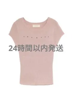 トップス andmary Mary logo silk tops pink ANDMARY】Mary logo silk tops