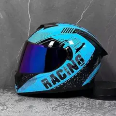 LVS レーシングフルフェイスヘルメット 内臓レンズ ダブルシールド S