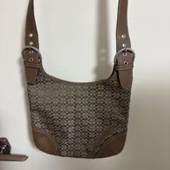 コーチ ショルダーバッグ ブラウン ロゴ