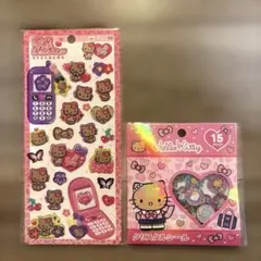 平成はっぴーフォン•クリスタルシール ⭐︎日焼けキティ　2点セット