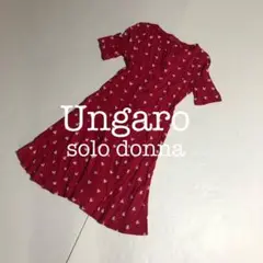ウンガロ　ハート柄　ミニワンピース　赤ピンク　Ungaro A748