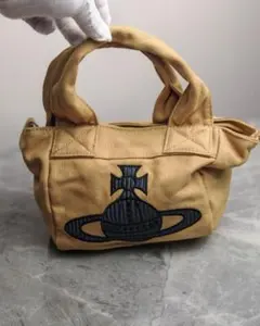 Vivienne Westwood 刺繍ロゴ ミニボストンバッグ ベージュ